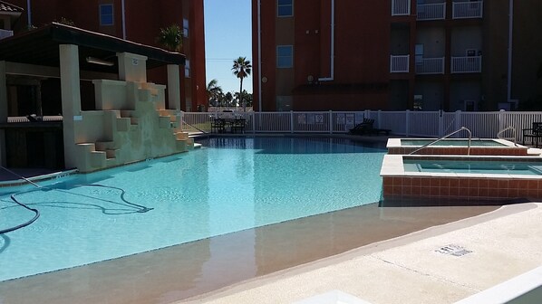2 outdoor pools, open 8:00 AM to 10:30 PM, pool umbrellas, sun loungers - La Isla Condominiums by Cheap Getaway (South Padre Island)