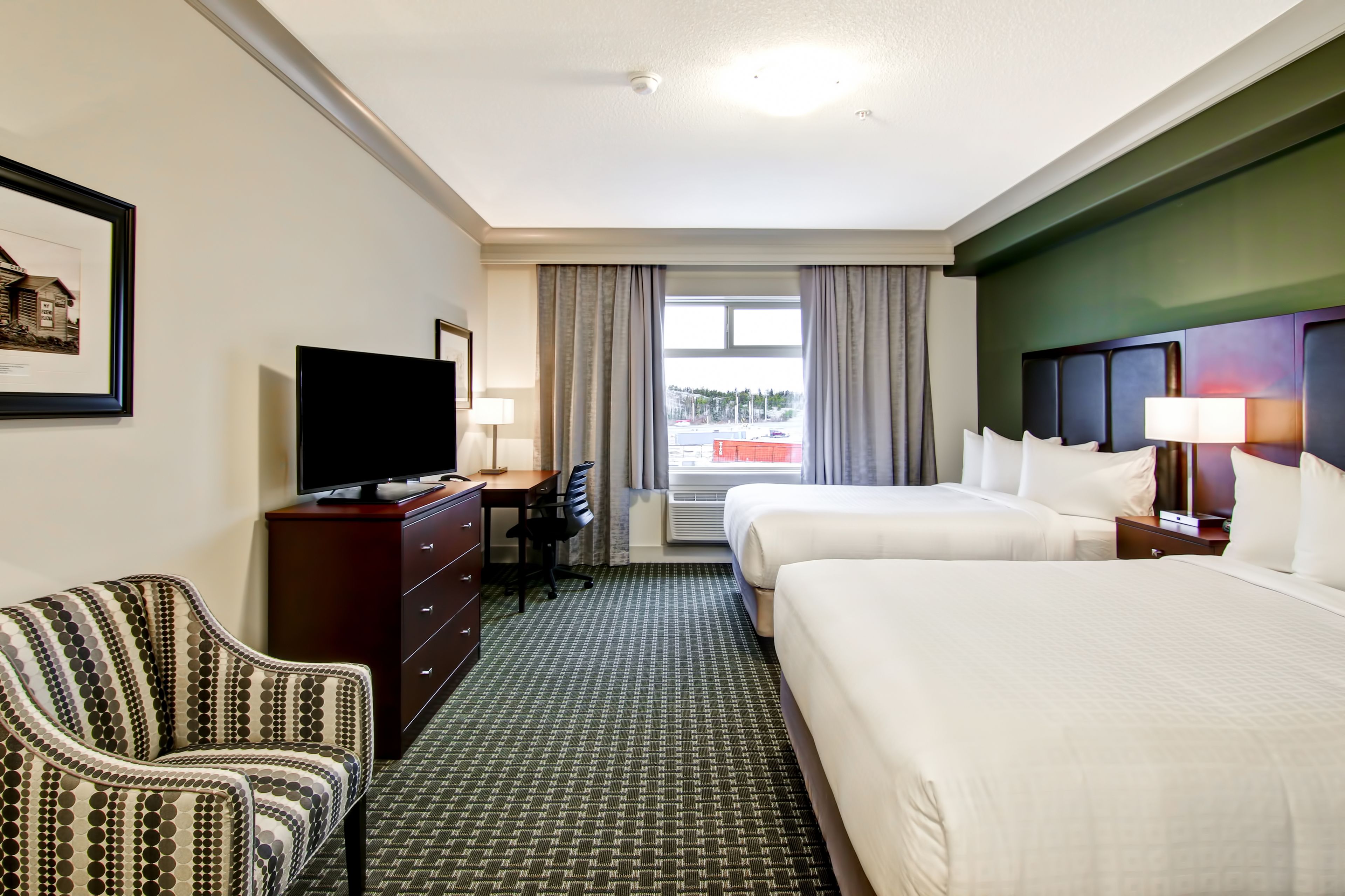 room, 2 queen beds, refrigerator & microwave | premium bedding, pillow-top beds, in-room safe, desk