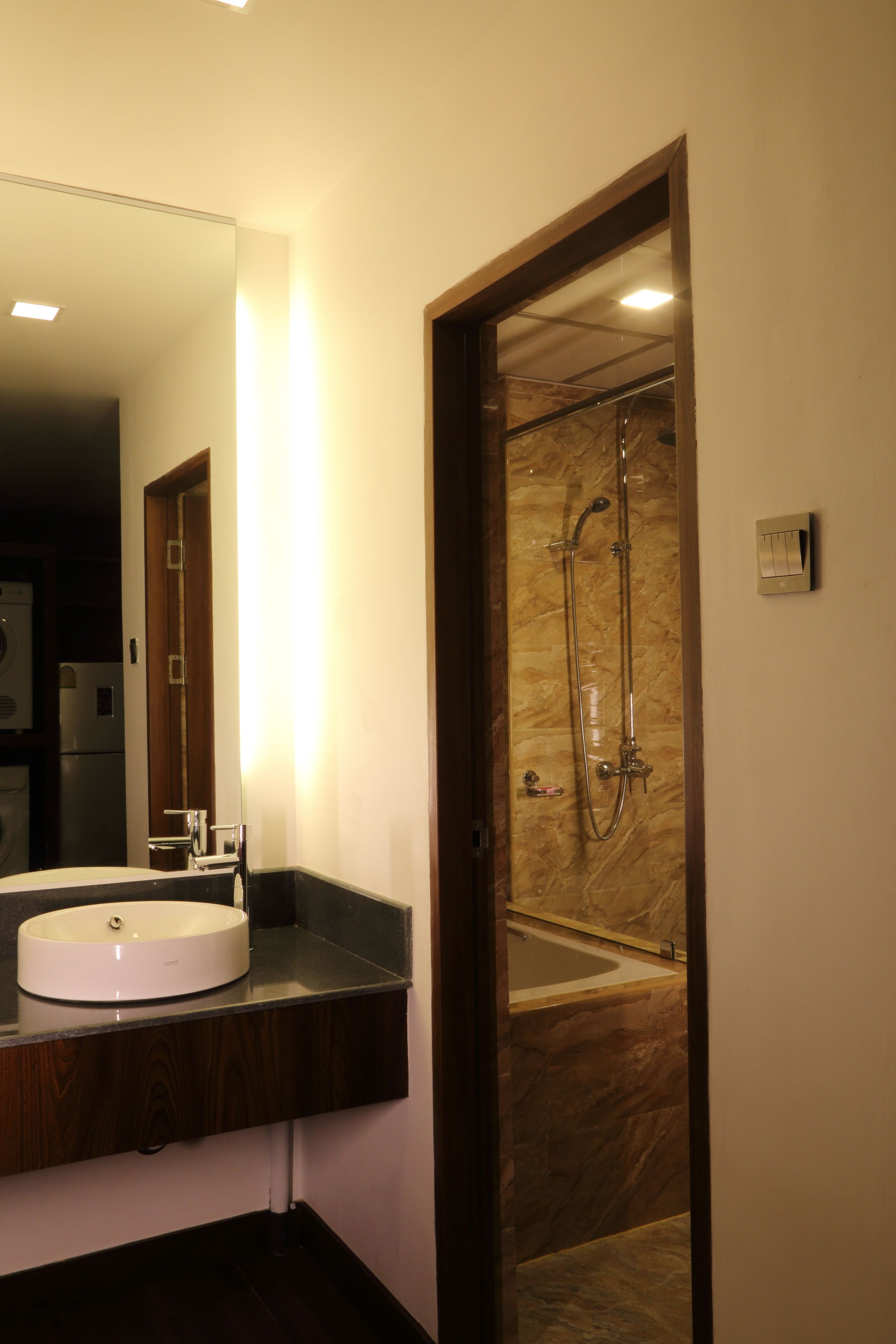 business apartment, 1 bedroom, non smoking, bathtub | bathroom | rainfall showerhead, free toiletries, hair dryer, bathrobes