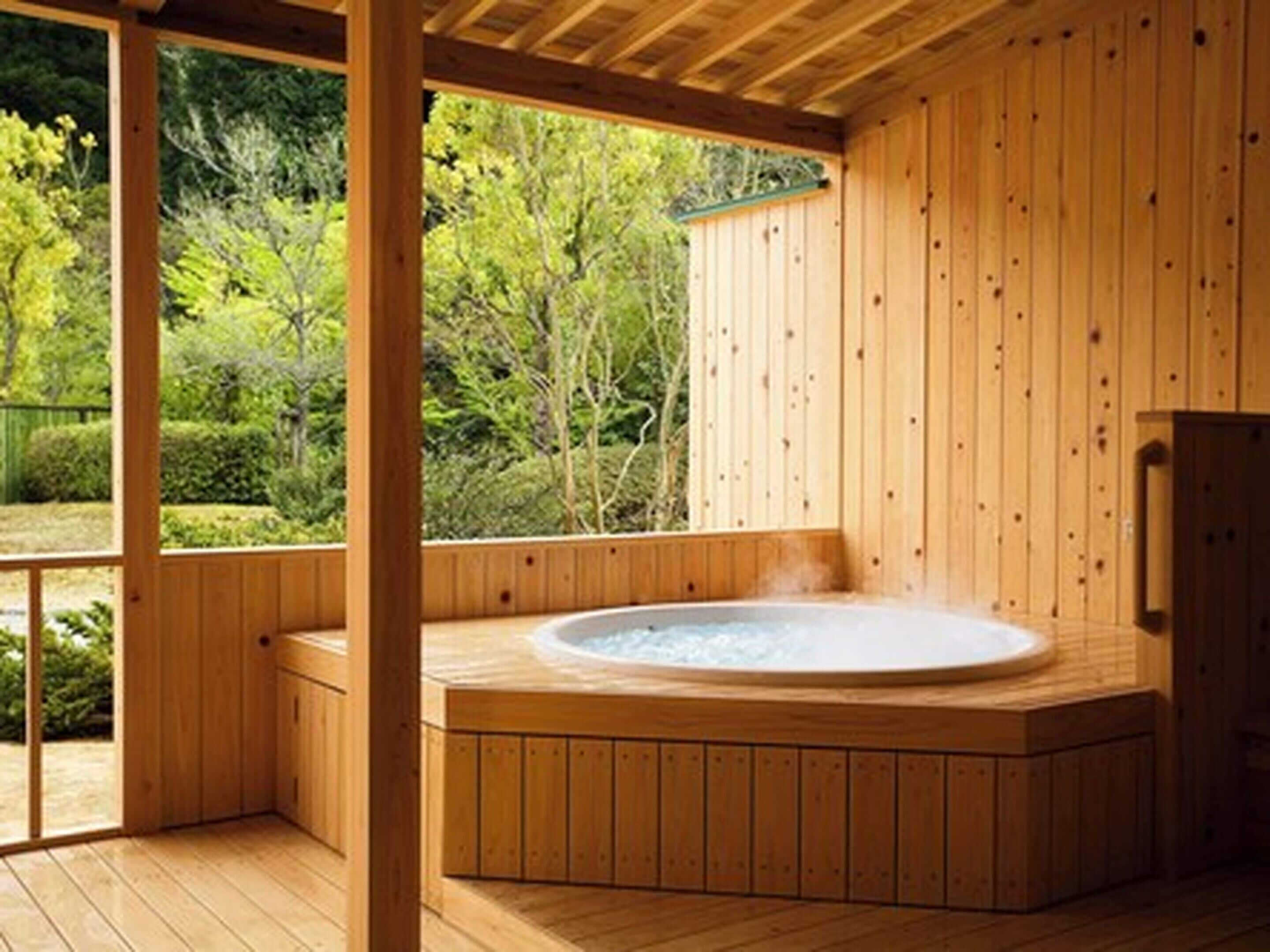 Suite, Non Smoking (with open-air bath) | Bathroom | Hair dryer, slippers, electronic bidet, towels