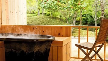 Suite, Non Smoking (with open-air bath) | Bathroom | Hair dryer, slippers, electronic bidet, towels
