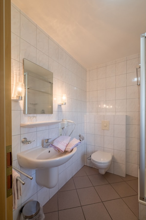 A bathroom with a sink, mirror, and toilet.