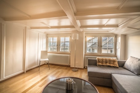 47-inch flat-screen TV with cable channels, TV