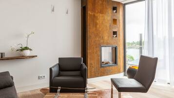 Apartment, 2 Bedrooms, Fireplace, Lake View (Kuddeldaddeldu) | Living room