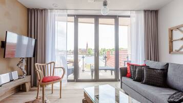 Departamento, chimenea, vista al lago (Seemannsglück) | Sala de estar