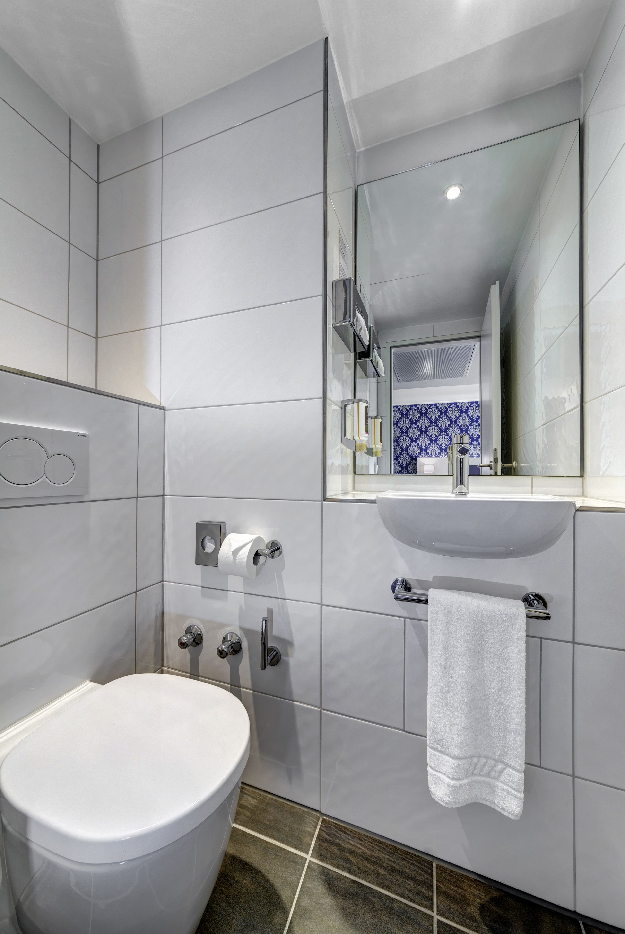 shower, eco-friendly toiletries, hair dryer, towels