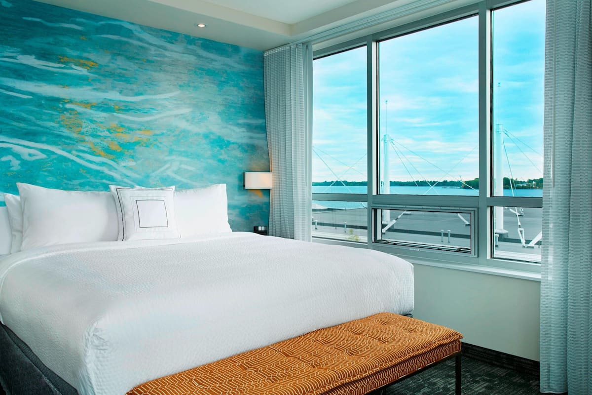 junior suite, 1 king bed with sofa bed, non smoking | premium bedding, down duvets, desk, laptop workspace