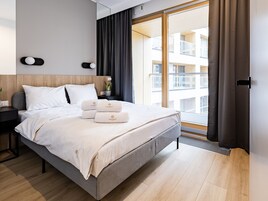 apartman, 1 hálószobával | Prémium ágynemű, pehelypaplan, sötétítőfüggöny és hangszigetelés