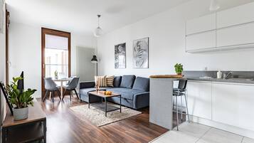 Apartment, 1 Bedroom | Living area | 40-inch flat-screen TV with cable channels, TV