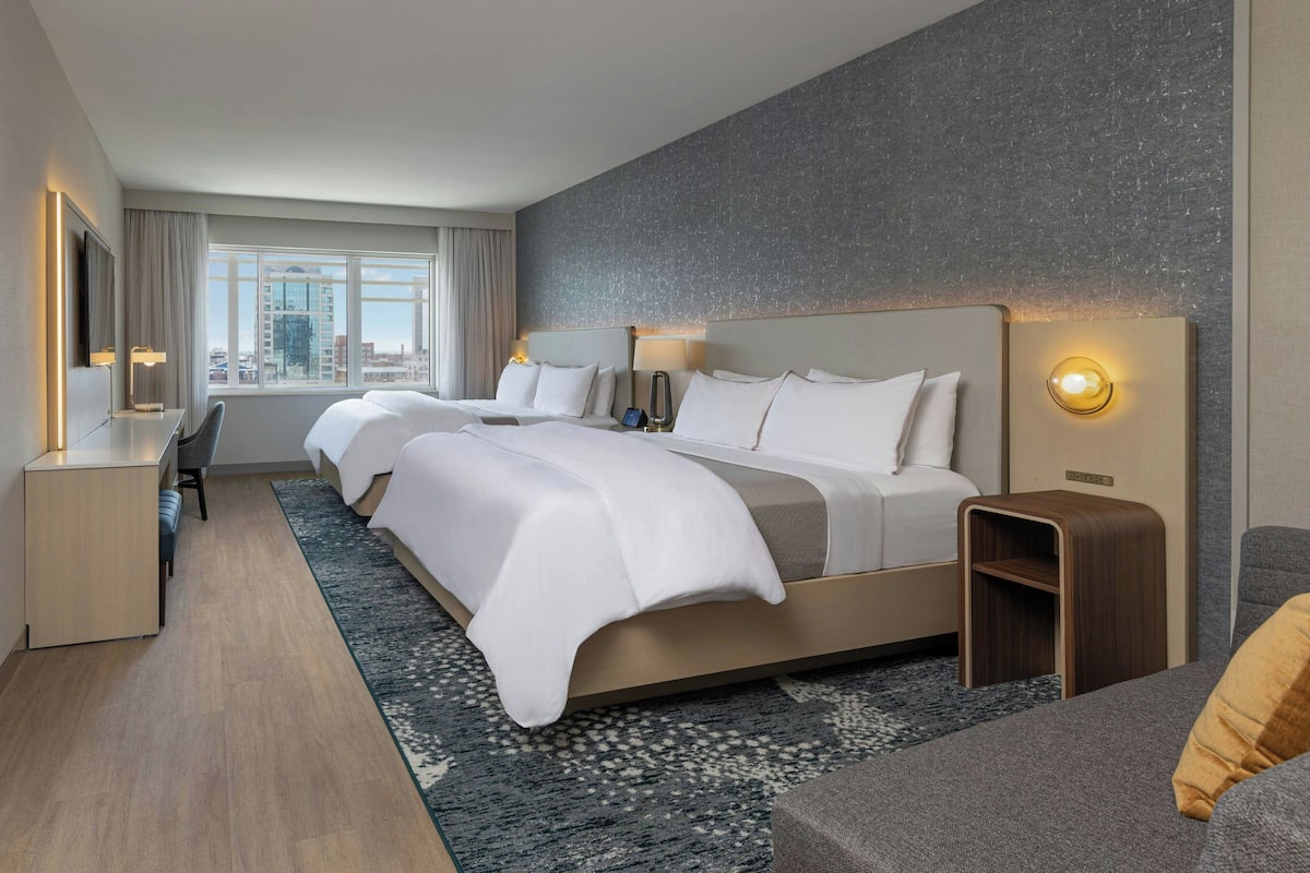 Traditional Room, Multiple Beds, Non Smoking | In-room safe, desk, blackout drapes, iron/ironing board