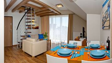 Apartment, 1 Bedroom, Sea View (13A/12 Floriana Ceynowy Street) | Living area | Flat-screen TV