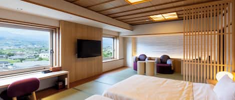 Traditionele Twin kamer, niet-roken (Japanese, Wood, Tatami) | Luxe beddengoed, donzen dekbedden, een kluis op de kamer, gratis wifi