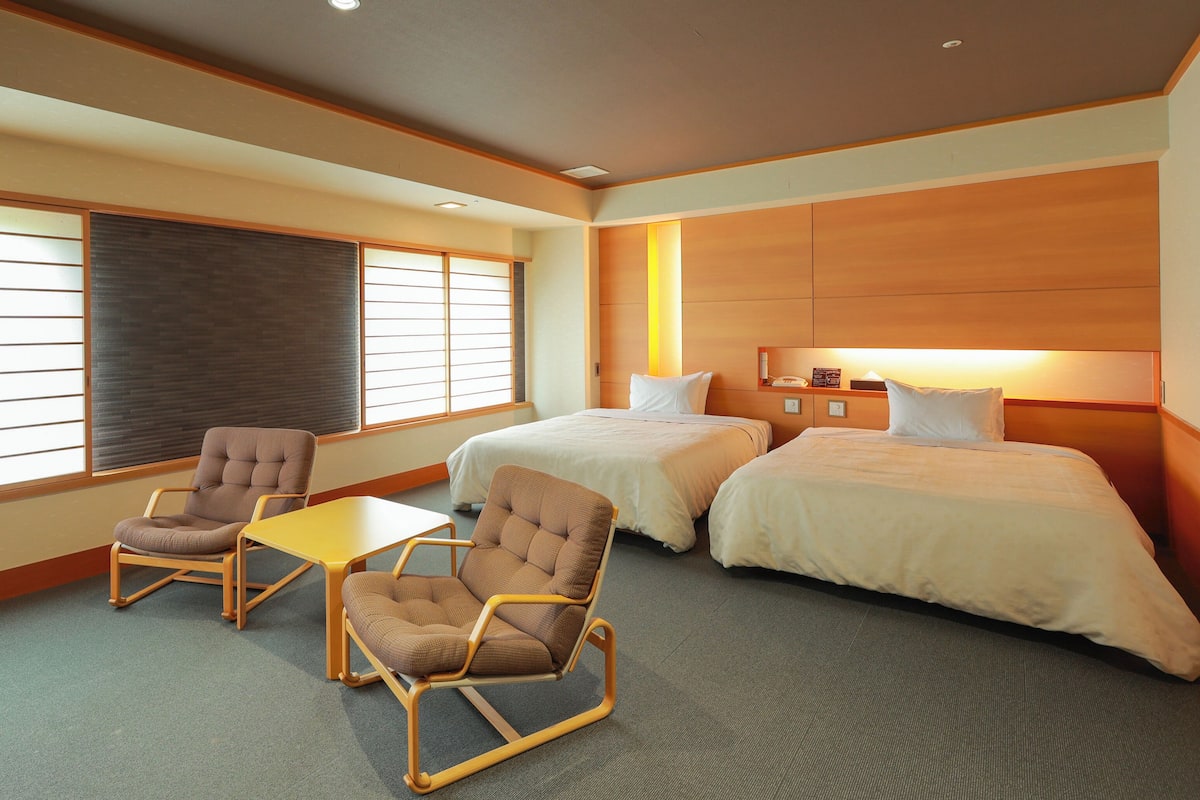 Traditionele Twin kamer, niet-roken (Japanese, Modern) | Luxe beddengoed, donzen dekbedden, een kluis op de kamer, gratis wifi