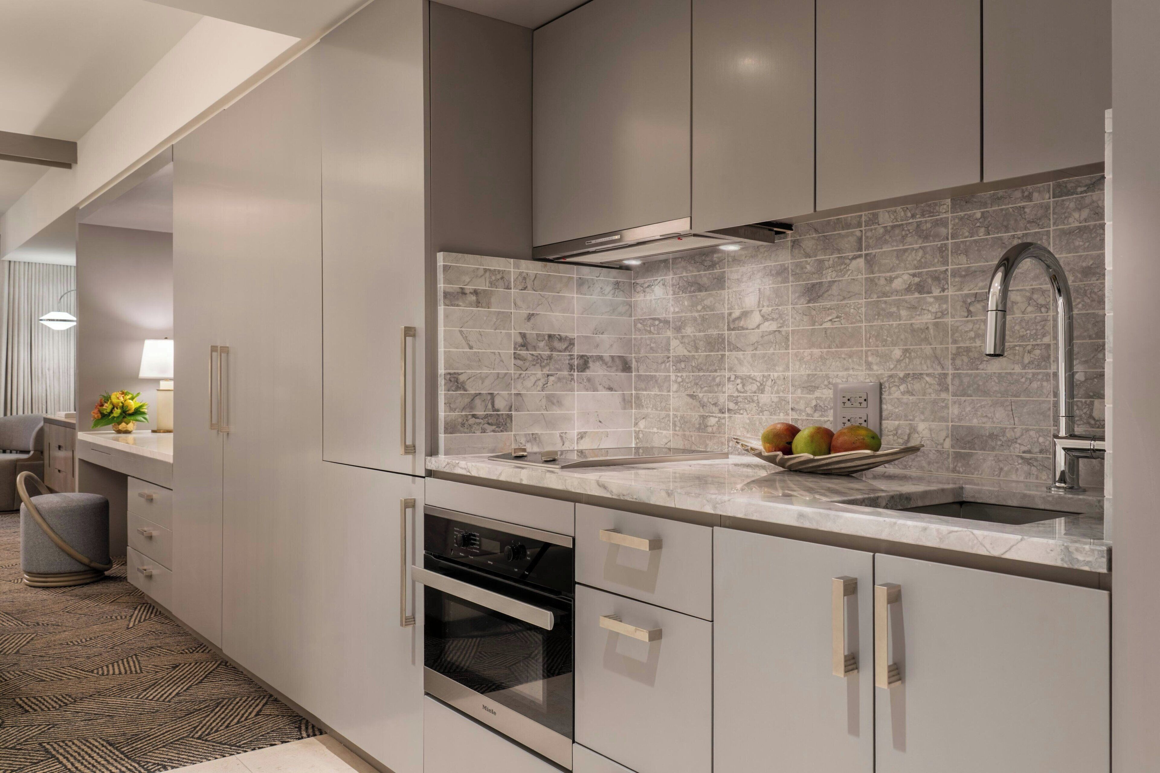 deluxe room, 1 king bed with sofa bed, non smoking, ocean view | private kitchen | fridge, microwave, stovetop, coffee/tea maker