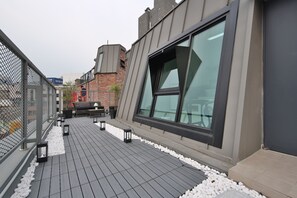 Penthouse Romantique, 1 chambre, non-fumeur, vue ville | Terrasse/Patio