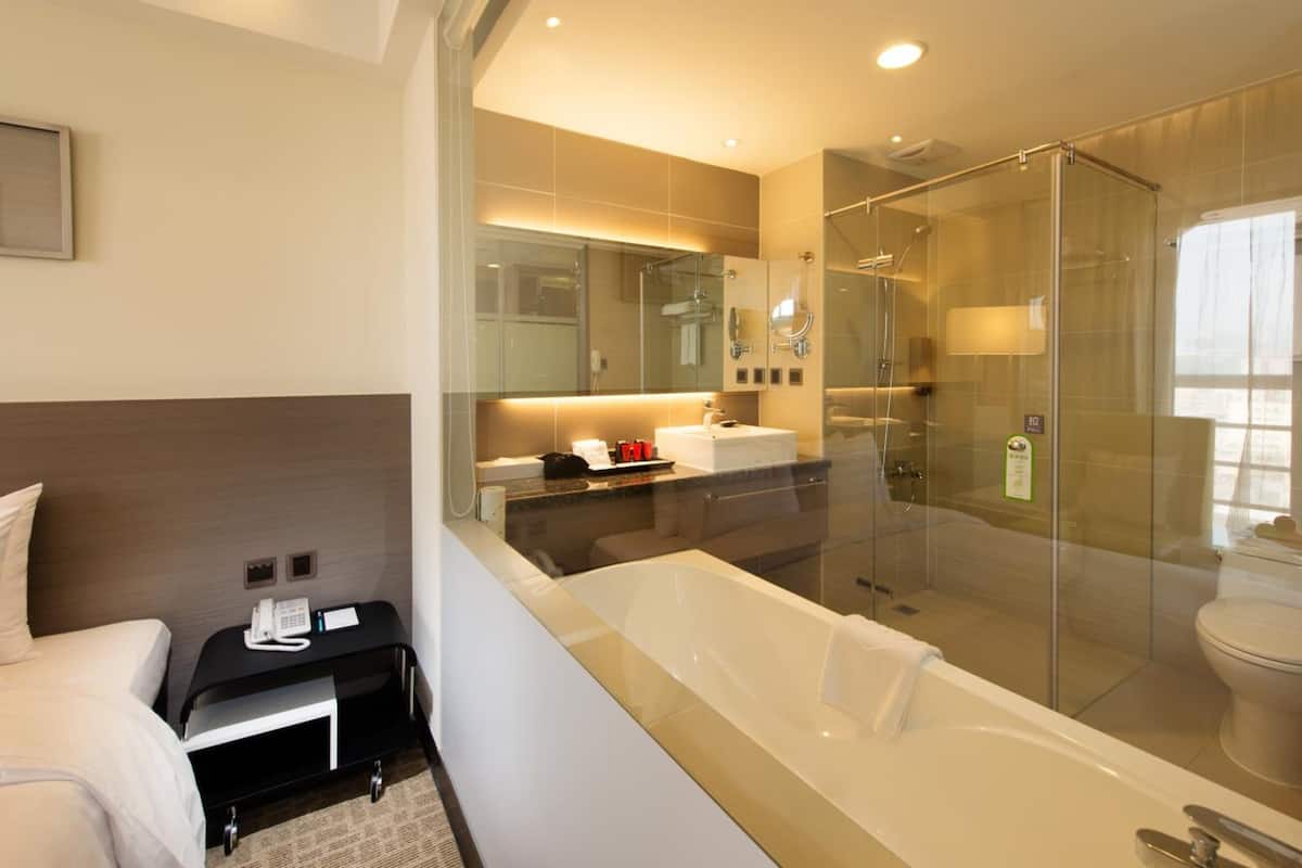 hair dryer, slippers, towels