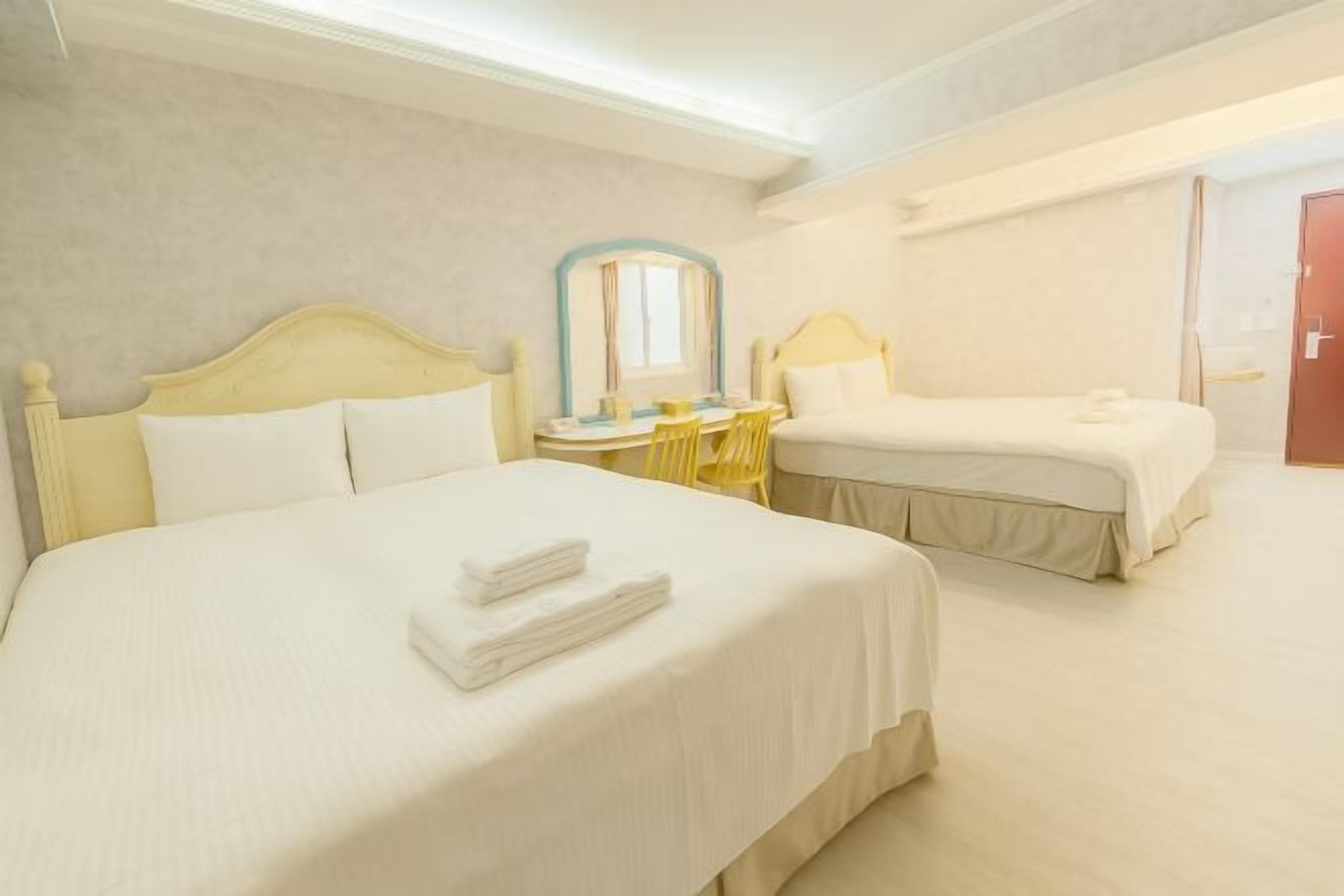 Premium bedding, down comforters, desk, soundproofing