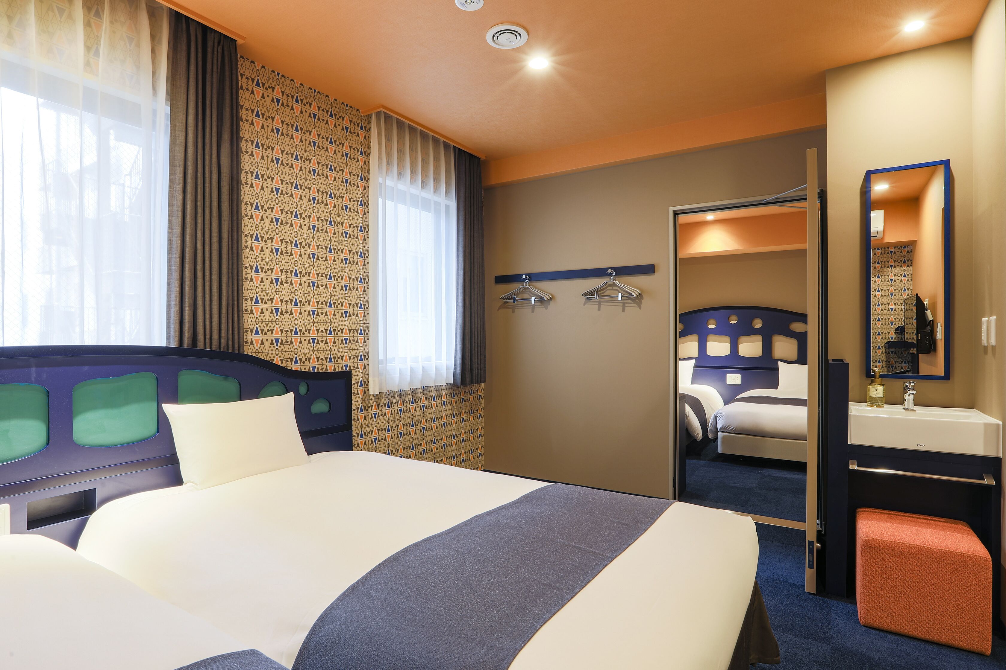 connecting twin rooms, non smoking | blackout curtains, iron/ironing board, free wifi, bed sheets