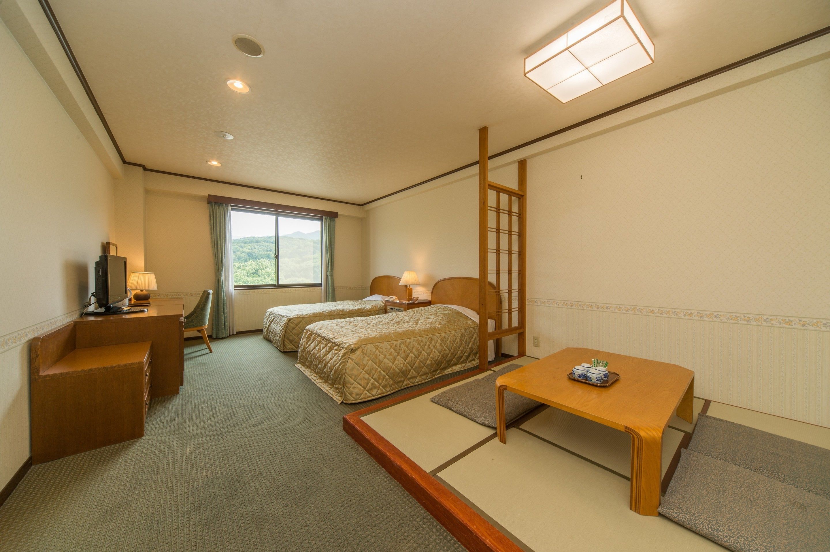 japanese western style twin room with japanese futon | in-room safe, free wifi
