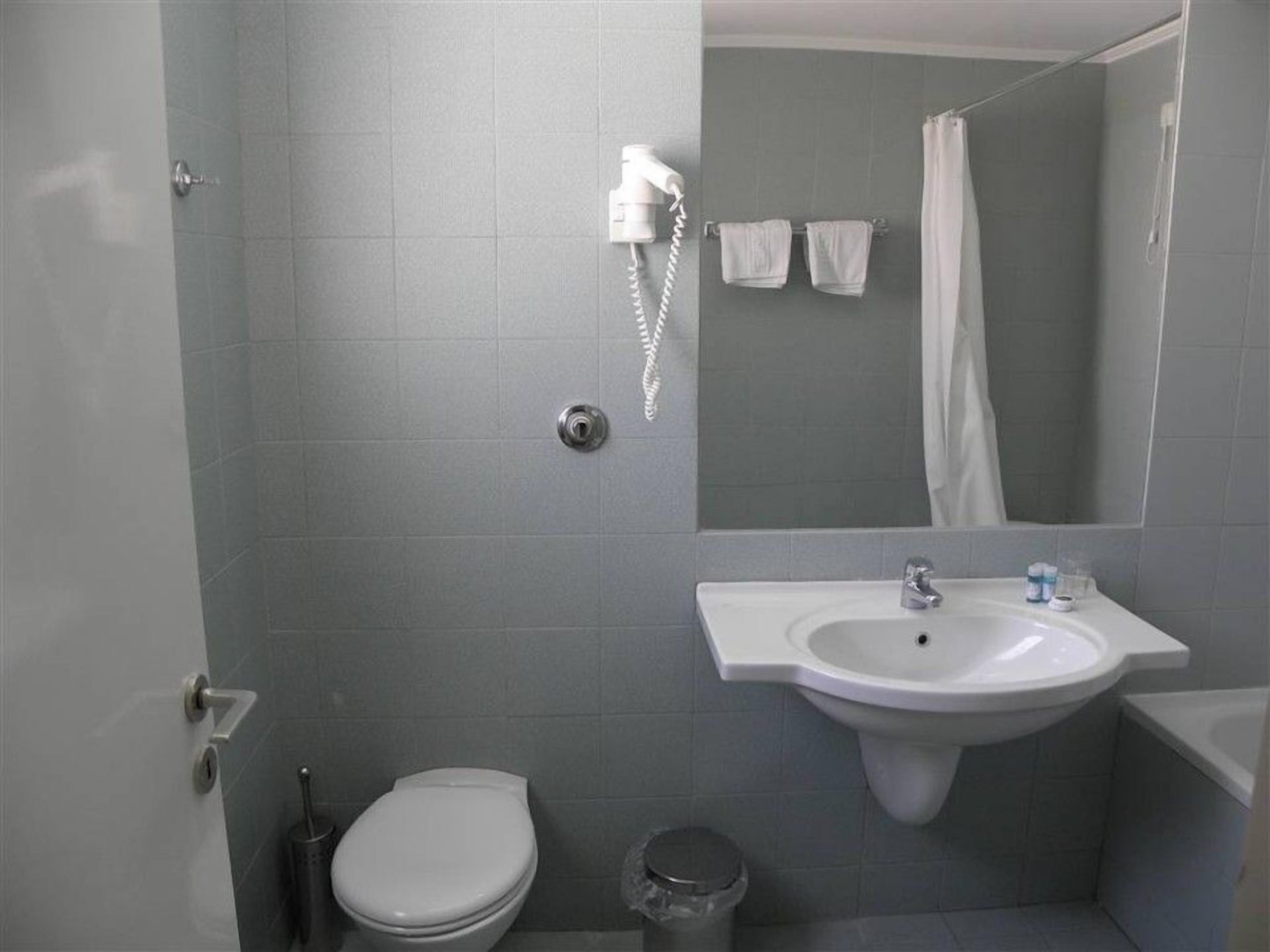 free toiletries, hair dryer, towels