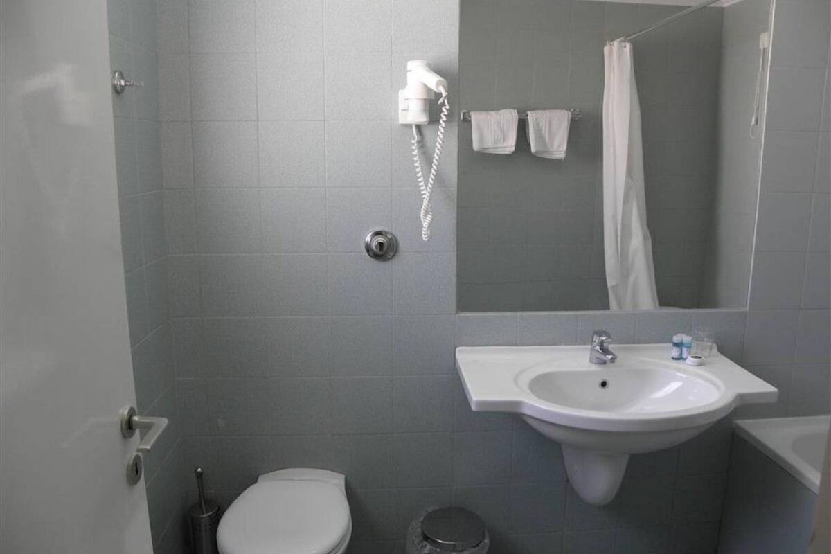 free toiletries, hair dryer, towels