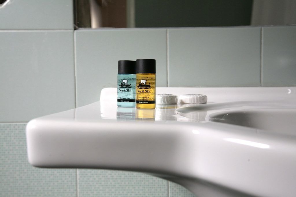 free toiletries, hair dryer, towels