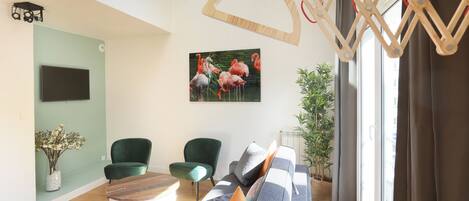 Leilighet, 2 soverom | Lydisolert, barnesenger, wi-fi (inkludert) og sengetøy