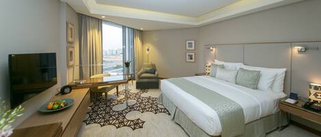 Premium bedding, pillow-top beds, in-room safe, desk