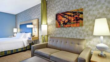 Studio, 1 King Bed, Accessible (Hearing) | Living area | 42-inch LCD TV with cable channels, TV