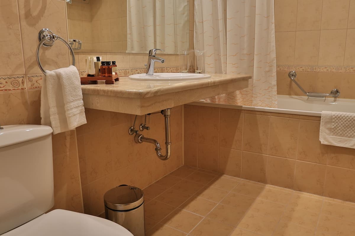 double room (free room safe) | bathroom | designer toiletries, hair dryer, bathrobes, slippers