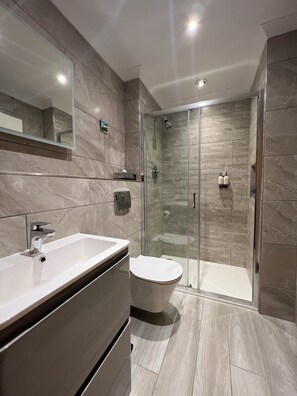 Eco-friendly toiletries, hair dryer, towels, soap - The Ship Inn (Castle Douglas)