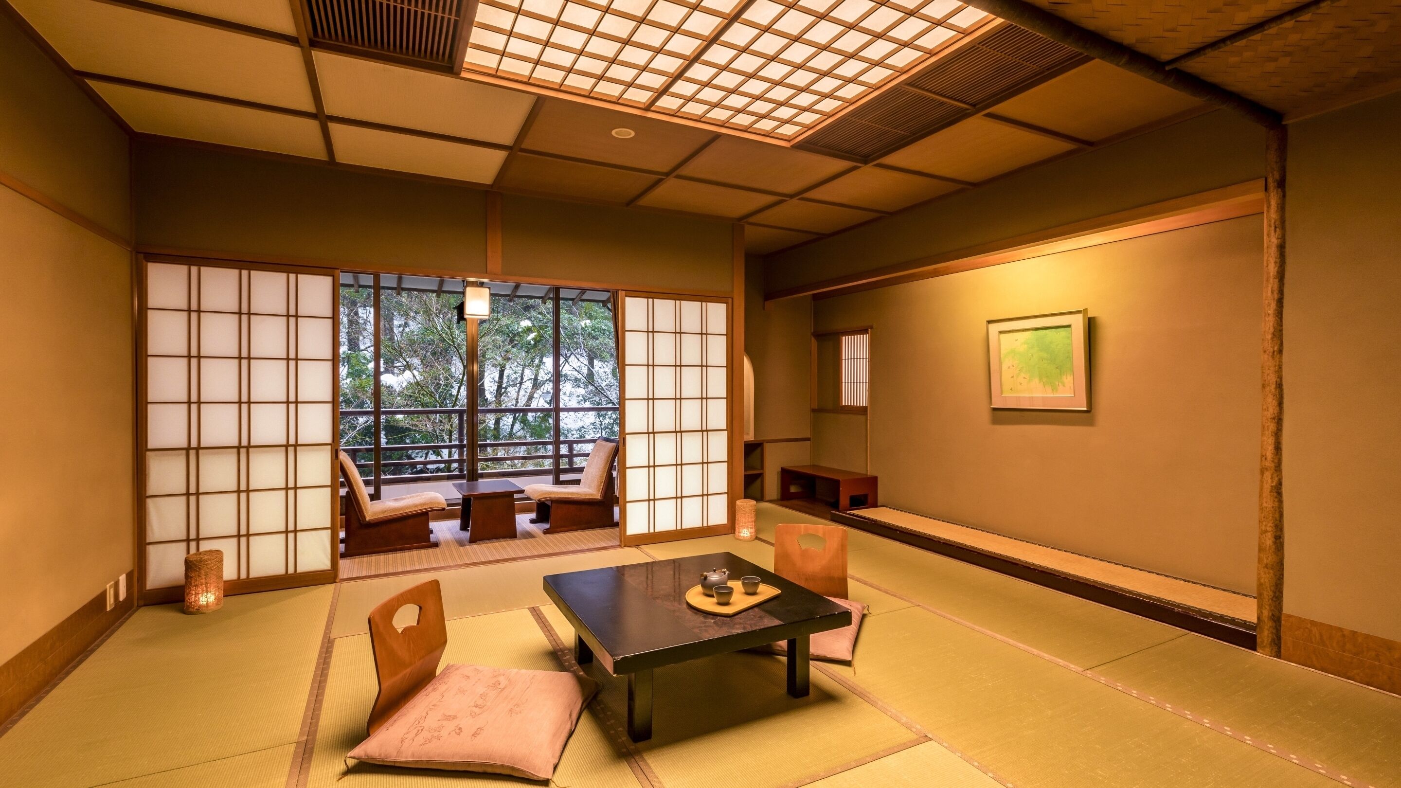 Kamar Standar, Bebas Asap Rokok (Japanese Style, with Open-air Bath) | Brankas, meja kerja, dan Wi-Fi gratis