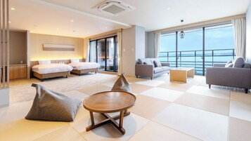 Superior Japanese-Western Twin Room for 6 Guests, with Open-Air Bath, Shower Only , Non Smoking | In-room safe, desk, free WiFi