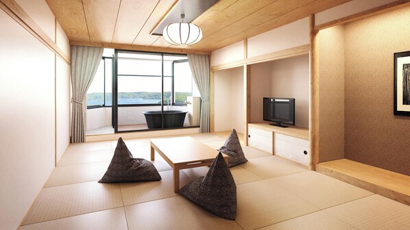 高級客房, 非吸煙房 (Japanese Style, with Open-Air Bath) | 客房內保險箱、書桌、免費無線上網、床單