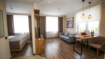 Apartment, 1 Bedroom | In-room safe, desk, soundproofing, iron/ironing board