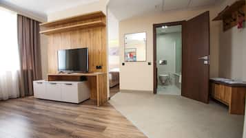 Deluxe Apartment, 2 Bedrooms | Living area | 43-inch LED TV with digital channels, TV