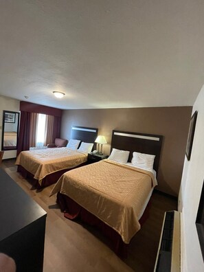 Room, 2 Queen Beds | Desk, free WiFi, bed sheets