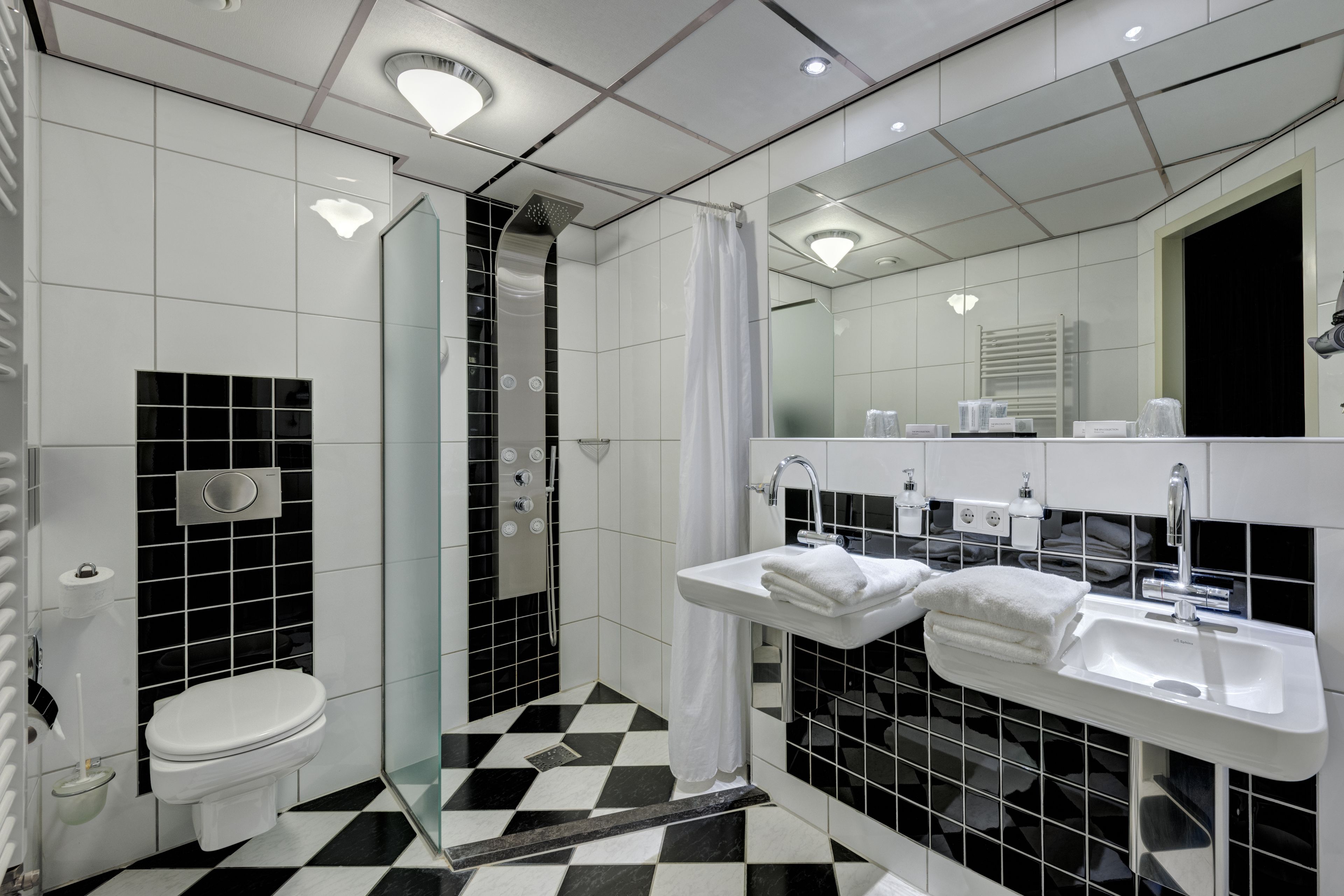 free toiletries, hair dryer, towels