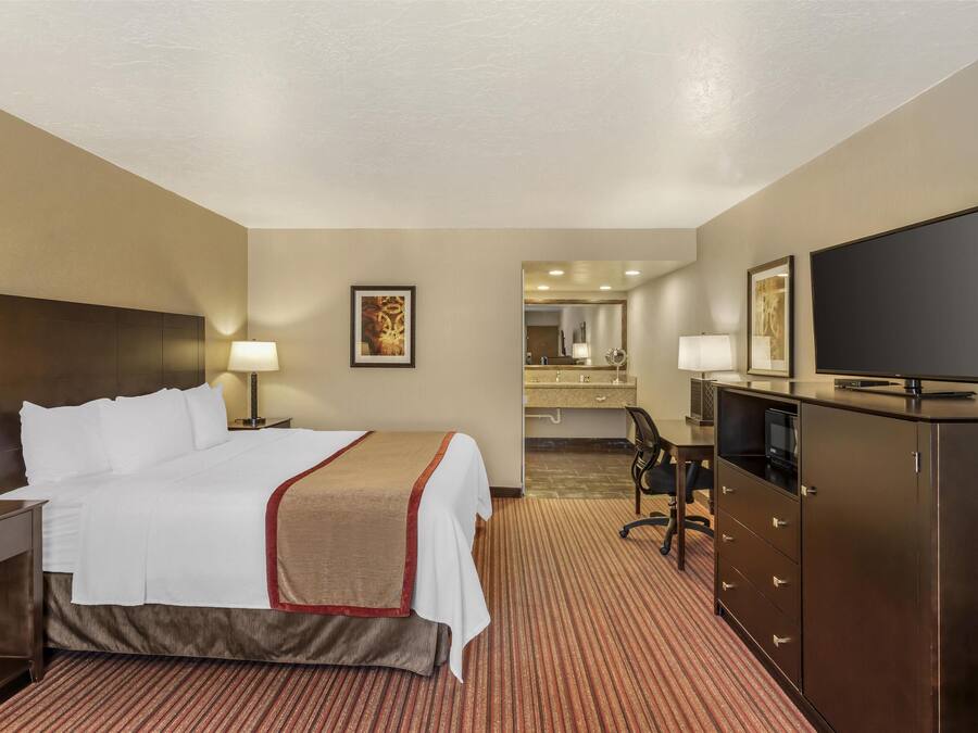 Standard Room, 1 King Bed, Accessible, Refrigerator & Microwave | Hypo-allergenic bedding, desk, iron/ironing board, free WiFi