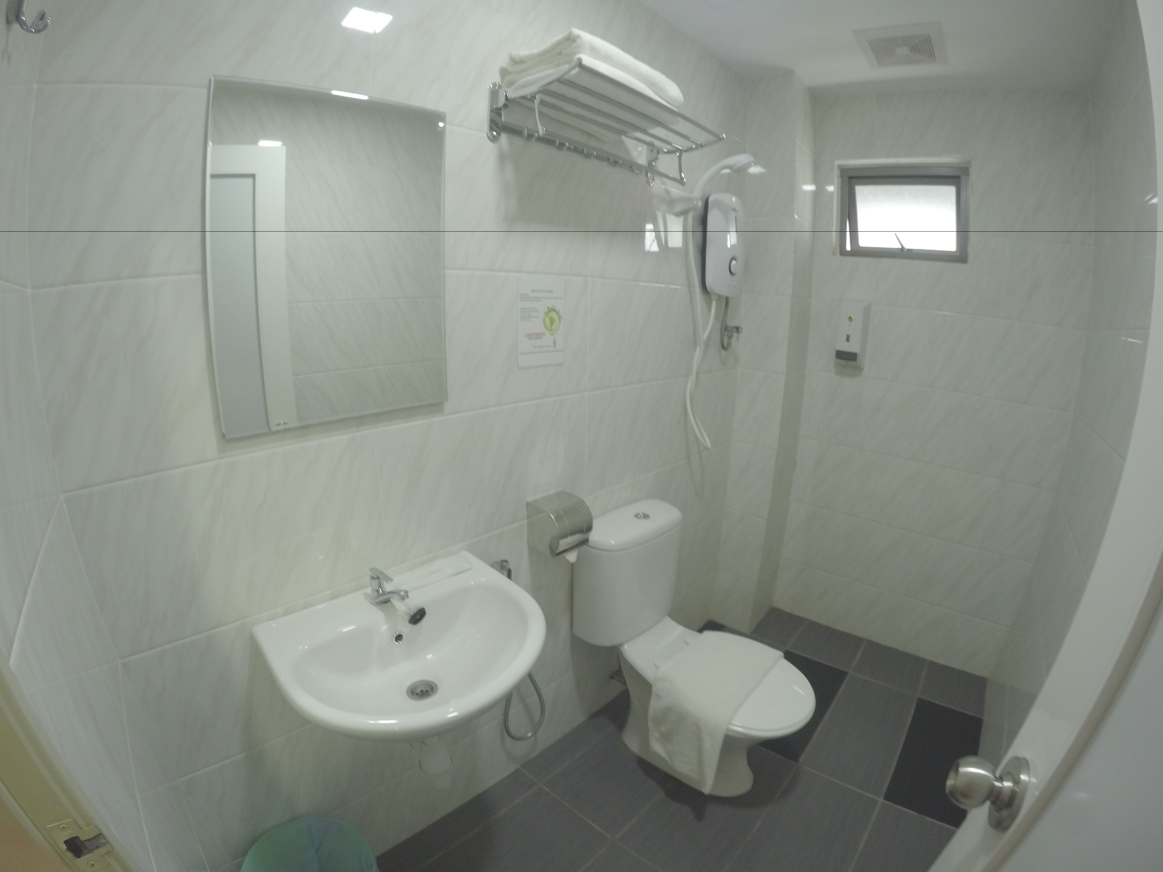 shower, free toiletries, hair dryer, bidet