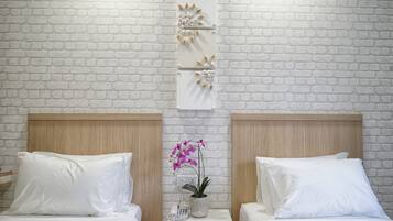 Desk, blackout drapes, soundproofing, iron/ironing board