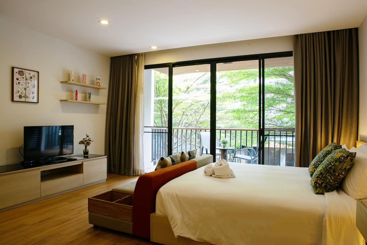Studio | 2 kamar tidur, minibar, brankas, dan meja kerja