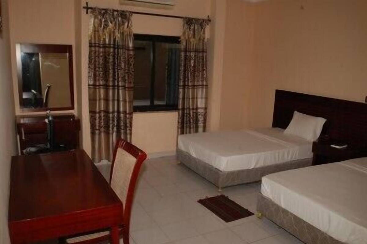 Desk, blackout curtains, iron/ironing board, free WiFi