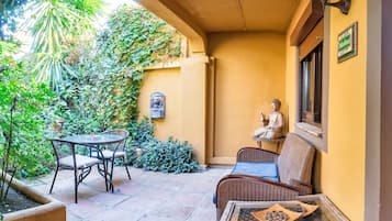 Standard Double Room, Lanai, Garden Area | Terrace/patio