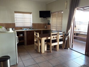 Fridge, microwave, electric kettle