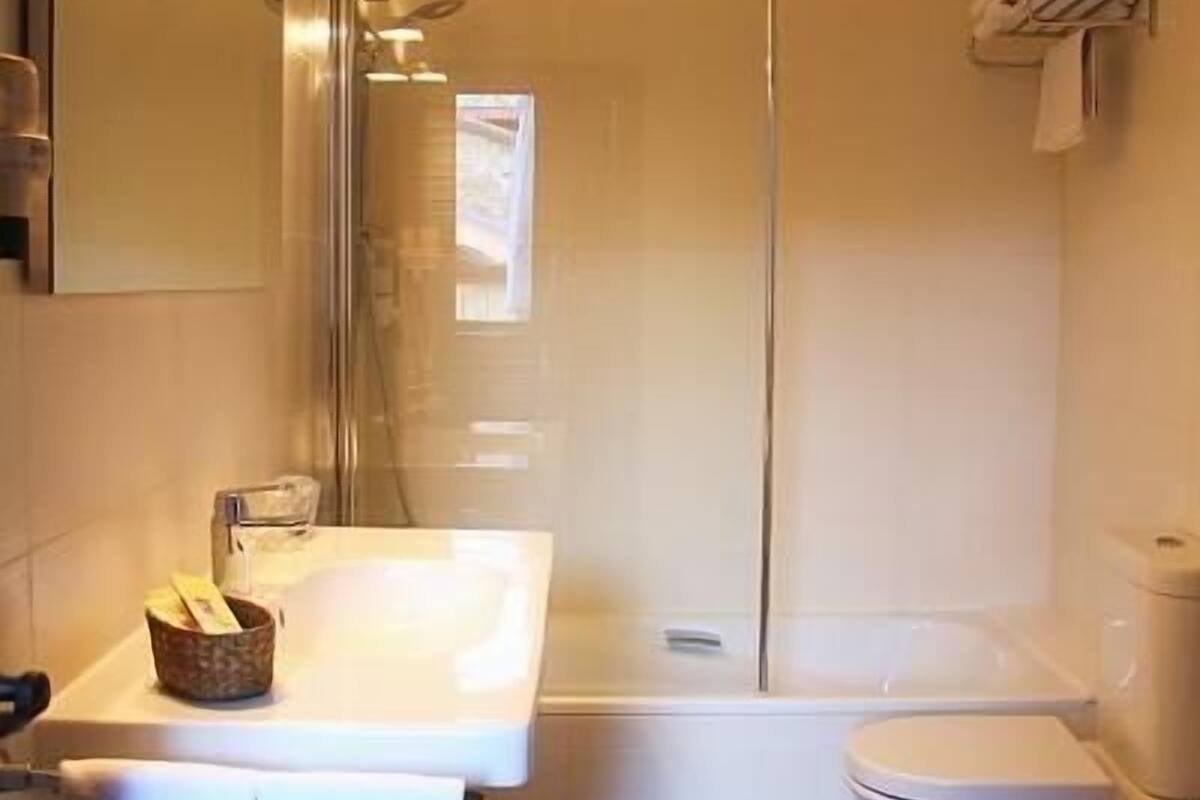 free toiletries, hair dryer, towels