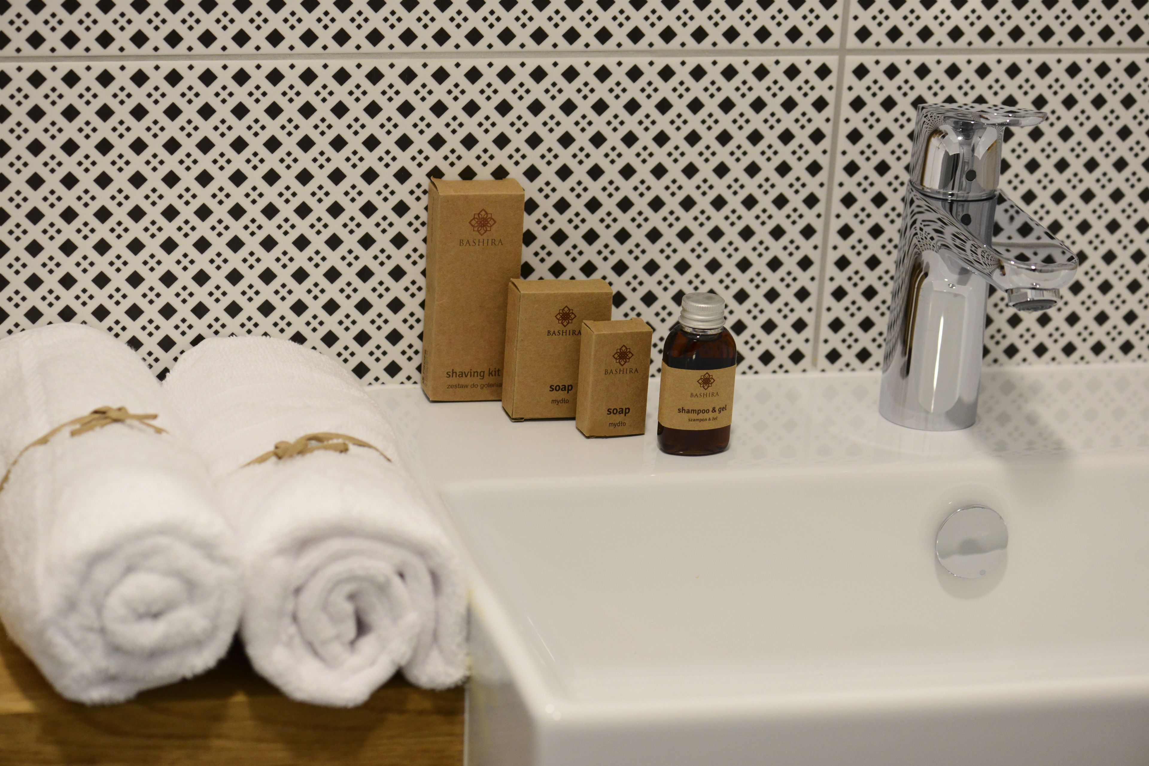 free toiletries, hair dryer, towels