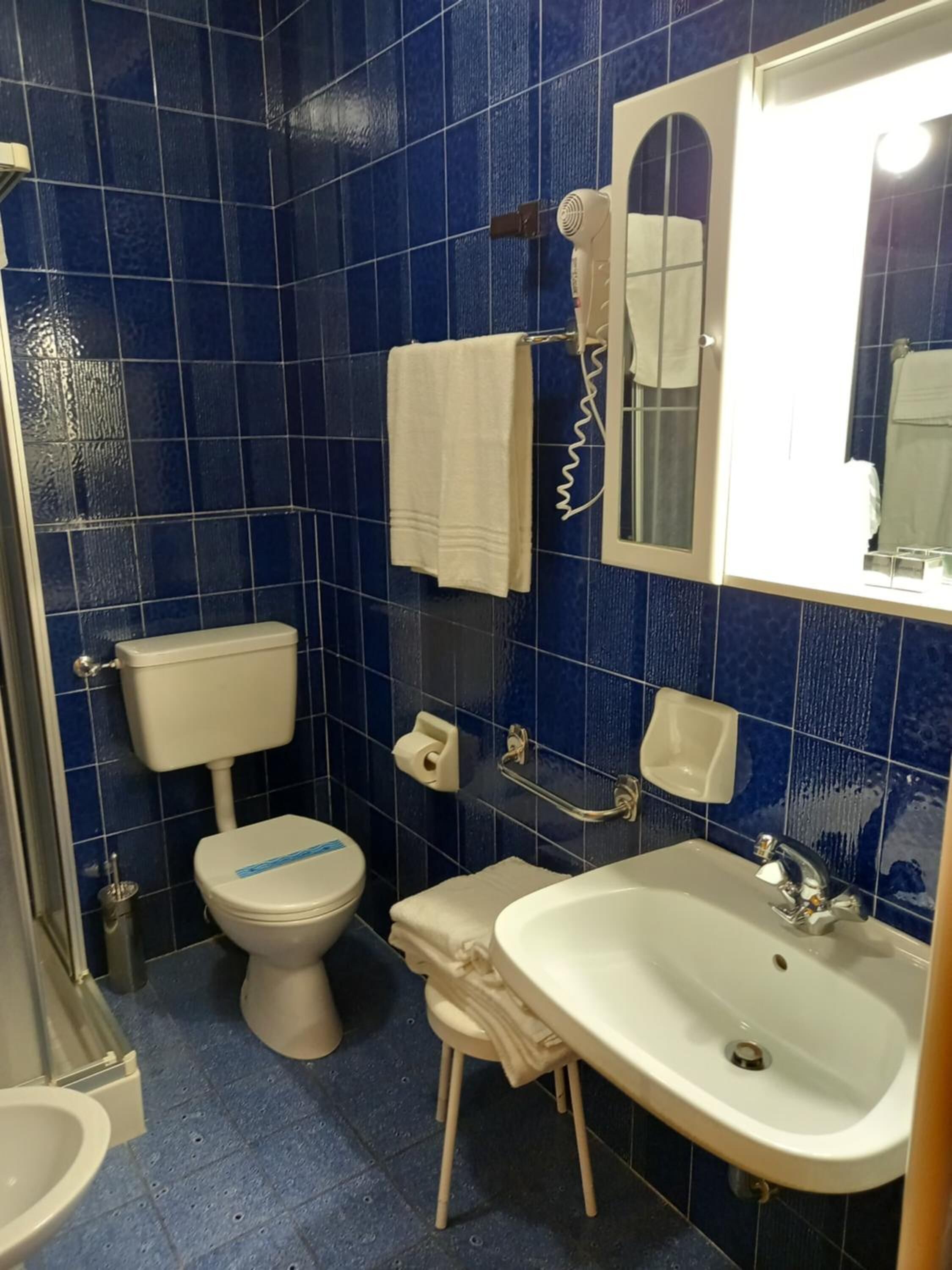 shower, free toiletries, hair dryer, bidet