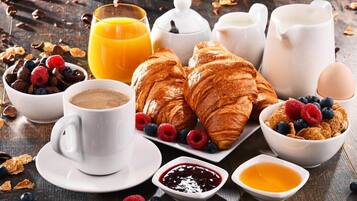 Petit déjeuner continental compris tous les jours