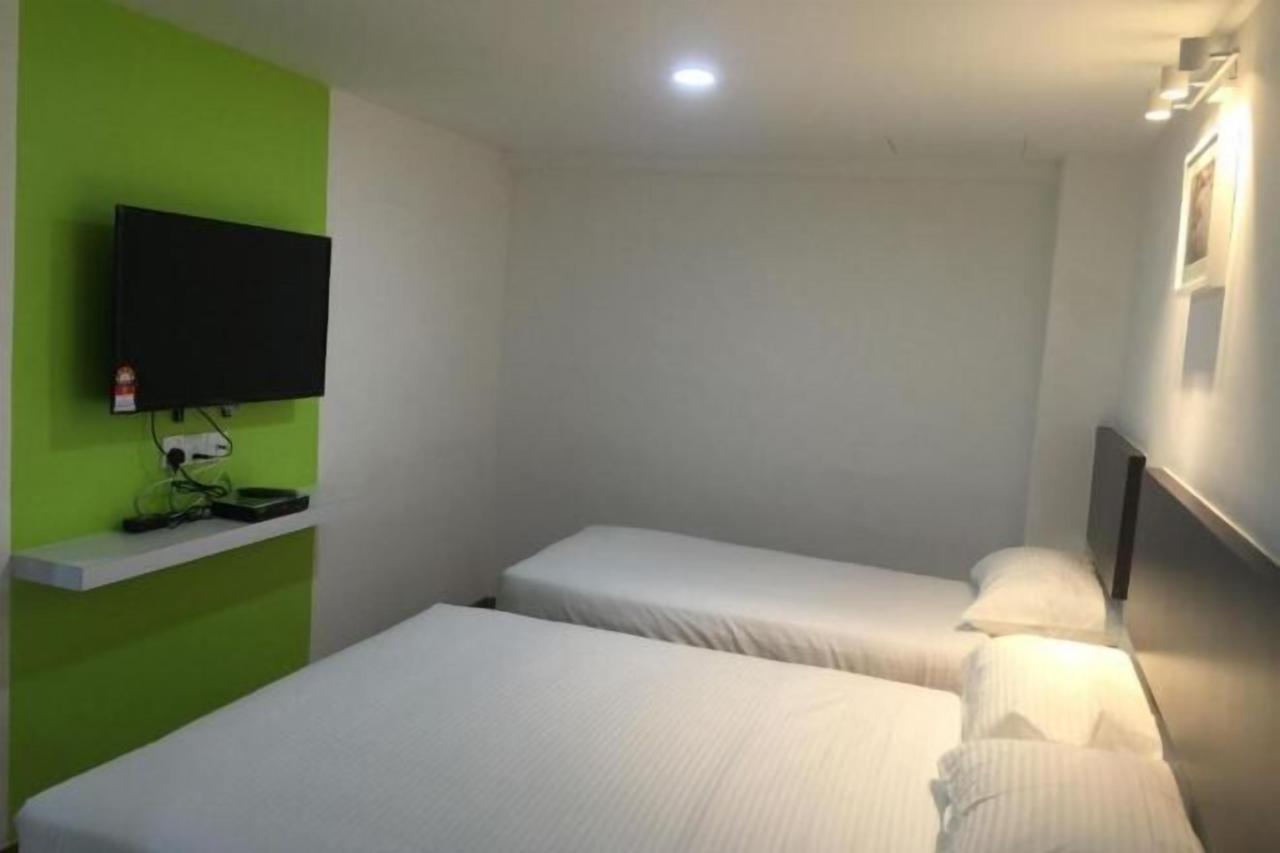 Premium bedding, desk, laptop workspace, iron/ironing board